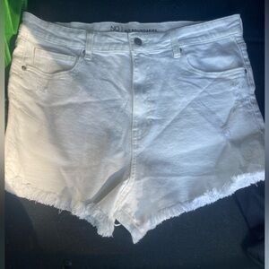 White jean shorts